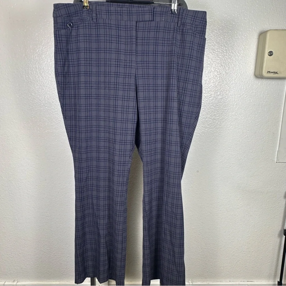 Roz & Ali Blue Plaid Trousers‎